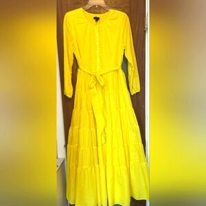WOMEN'S J Crew Belted Button-Up Maxi Dress In Bitter Yellow, Size Small; AP187